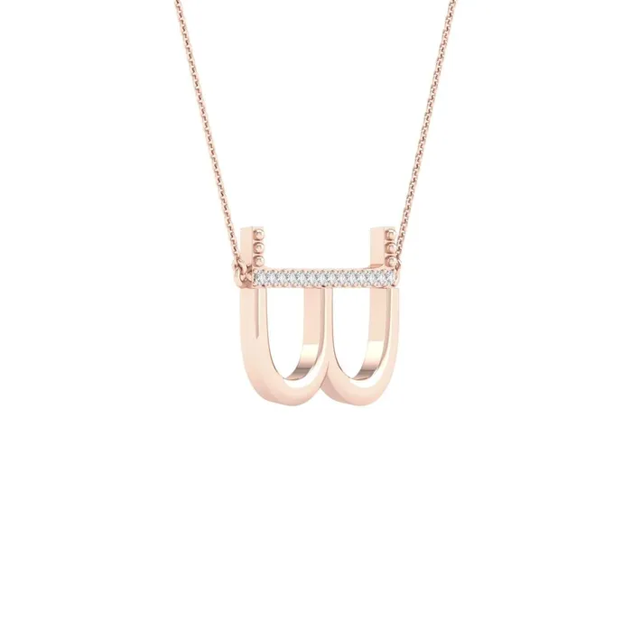 gndatlanta Necklaces 10k Rose Gold Round Diamond Initial B Letter Necklace 120 Cttw