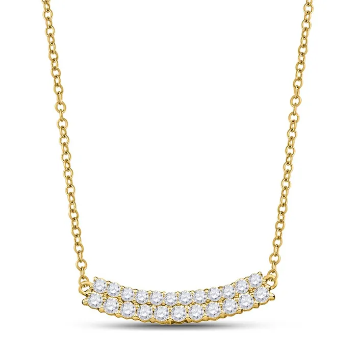 gndatlanta Necklaces 14k Yellow Gold Diamond Bar Pendant Necklace 1 Cttw gndatlanta Necklaces 14k Yellow Gold Diamond Bar Pendant Necklace 1 Cttw