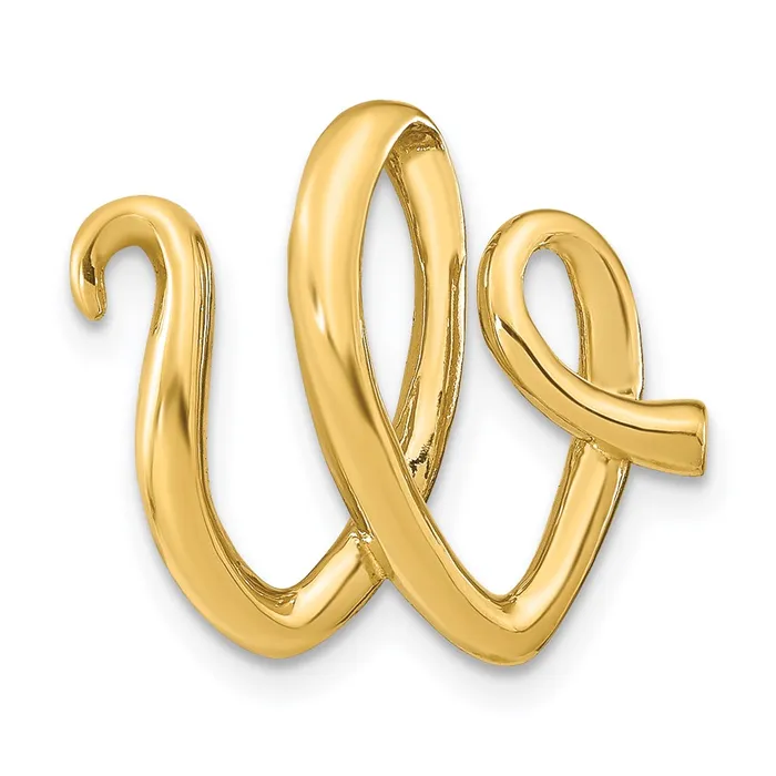 Goldia 14k Yellow Gold Polished Letter W Initial Slide Necklaces