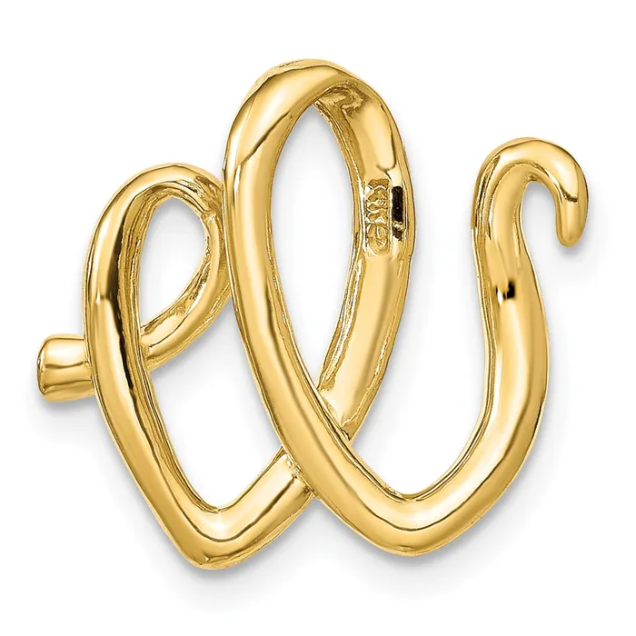 Goldia 14k Yellow Gold Polished Letter W Initial Slide Necklaces