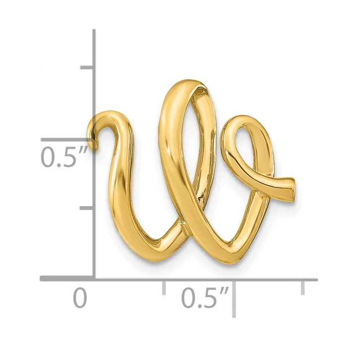 Goldia 14k Yellow Gold Polished Letter W Initial Slide Necklaces