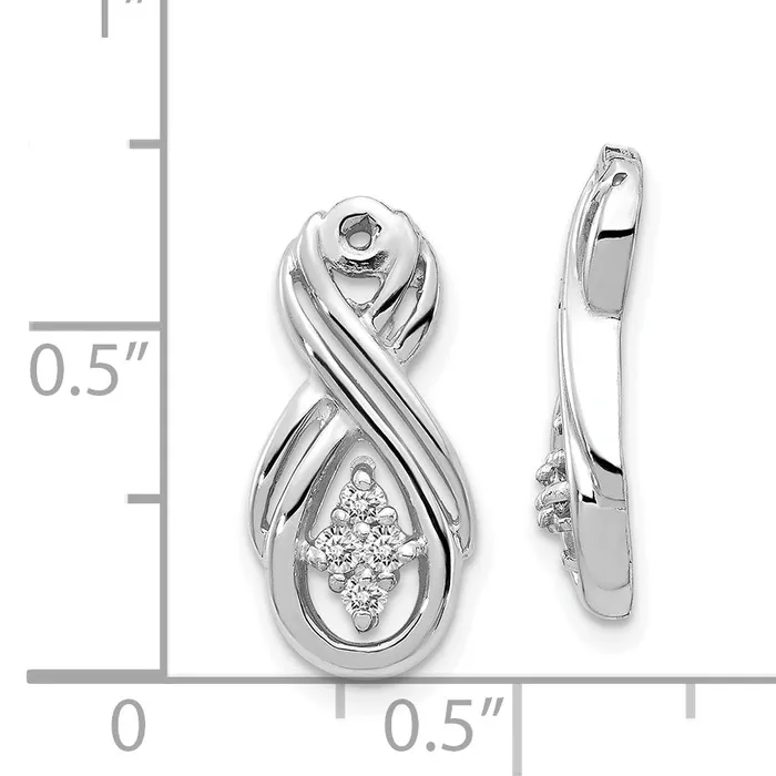 goldiaca Earrings 14k White Gold VS Infinity Diamond Earring Jacket