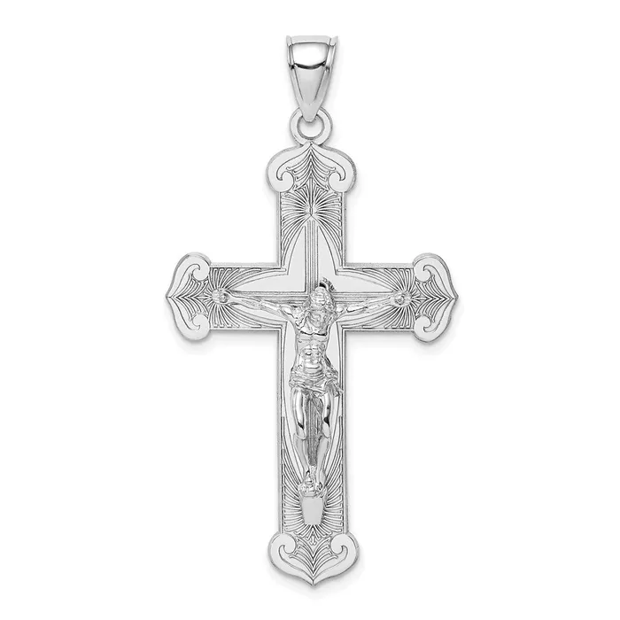 Goldia Charm Necklaces 14k White Gold Crucifix Charm