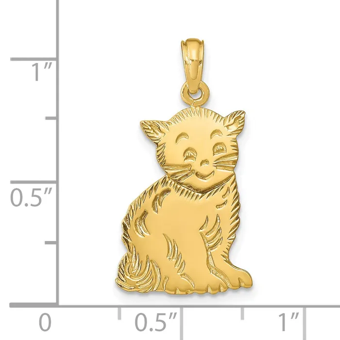 Goldia Charm Necklaces 14k Yellow Gold Polished Cat Charm
