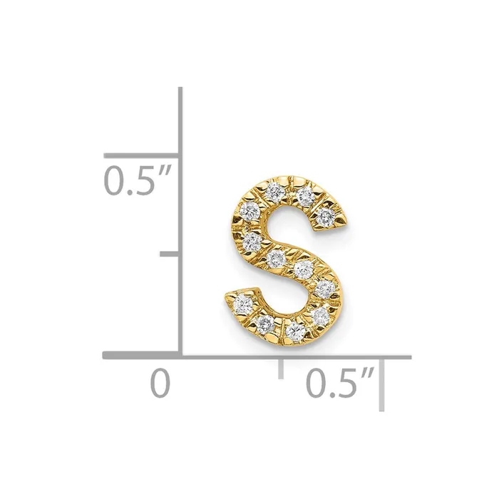 Goldia Charm Necklaces 14K Yellow Gold Real Diamond Initial S Charm