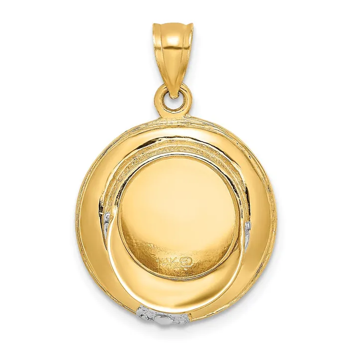 Goldia Charm Necklaces 14k Yellow Rhodium Gold wRhodium 3D Police Hat Charm