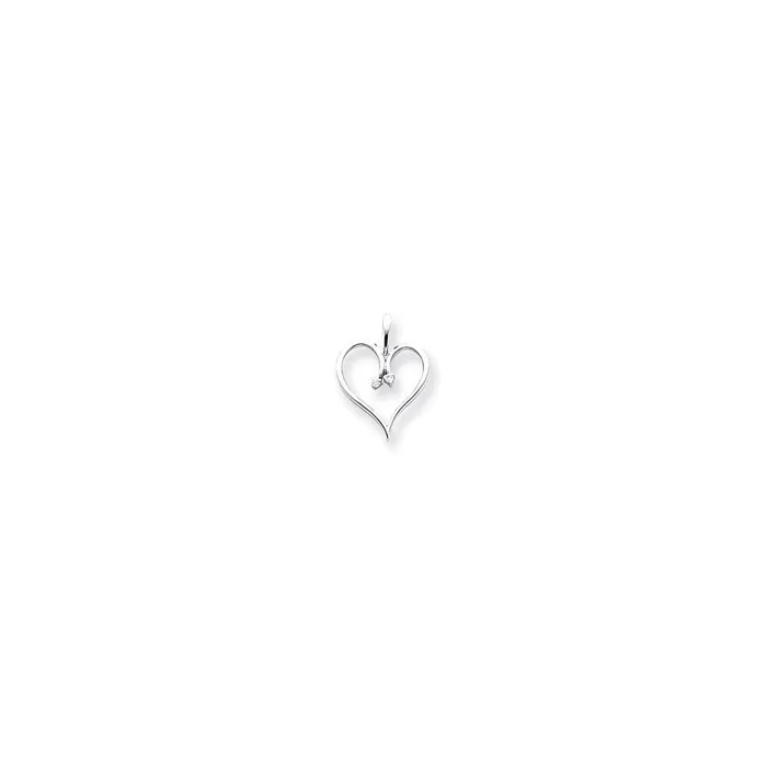 Goldiacom 14k White Gold VS Diamond heart pendant Necklaces