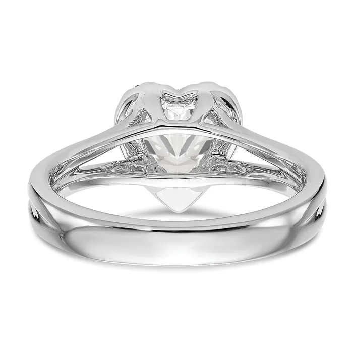 Goldiacom Rings 14kw Heart Halo Simulated Diamond Split Shank Engagement Ring