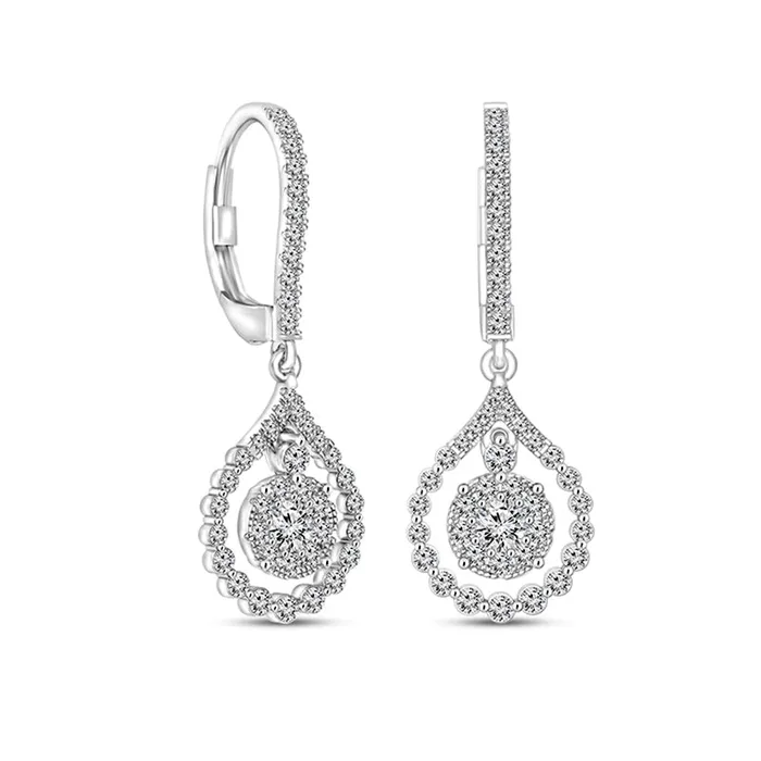 Goldia Earrings 1 CT TW Diamond Dangle Teardrop Earrings in 10K White Gold
