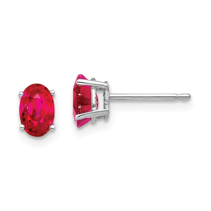 Goldia Earrings 14k White Gold Ruby Earrings
