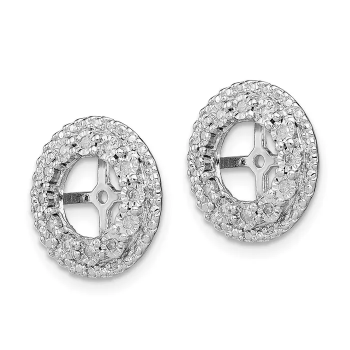 Goldia Earrings Sterling Silver Rhodium Diamond Earring Jacket