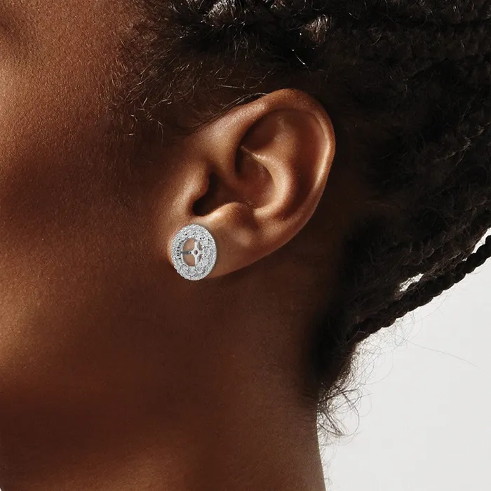 Goldia Earrings Sterling Silver Rhodium Diamond Earring Jacket
