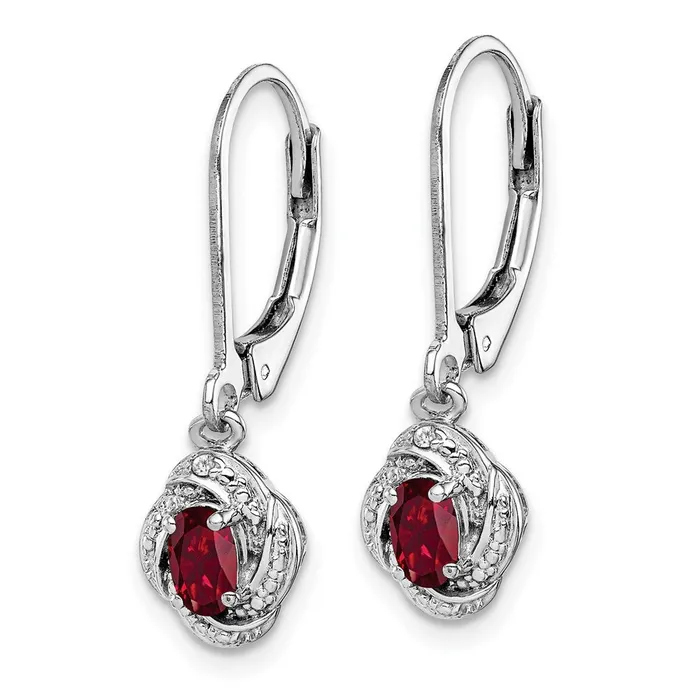 Goldia Earrings Sterling Silver Rhodiumplated Diamond u0026 Created Ruby Earrings