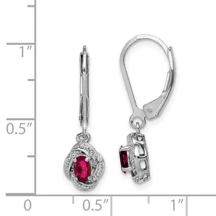 Goldia Earrings Sterling Silver Rhodiumplated Diamond u0026 Created Ruby Earrings
