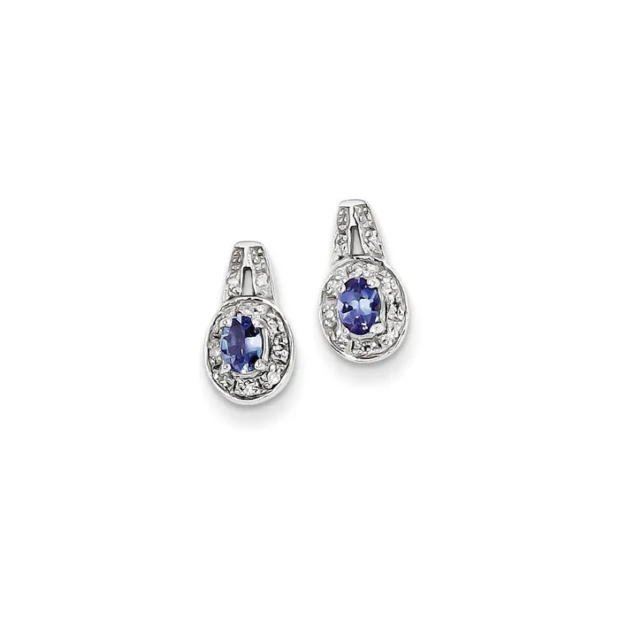 Goldia Earrings Sterling Silver Tanzanite u0026 Diamond Earrings