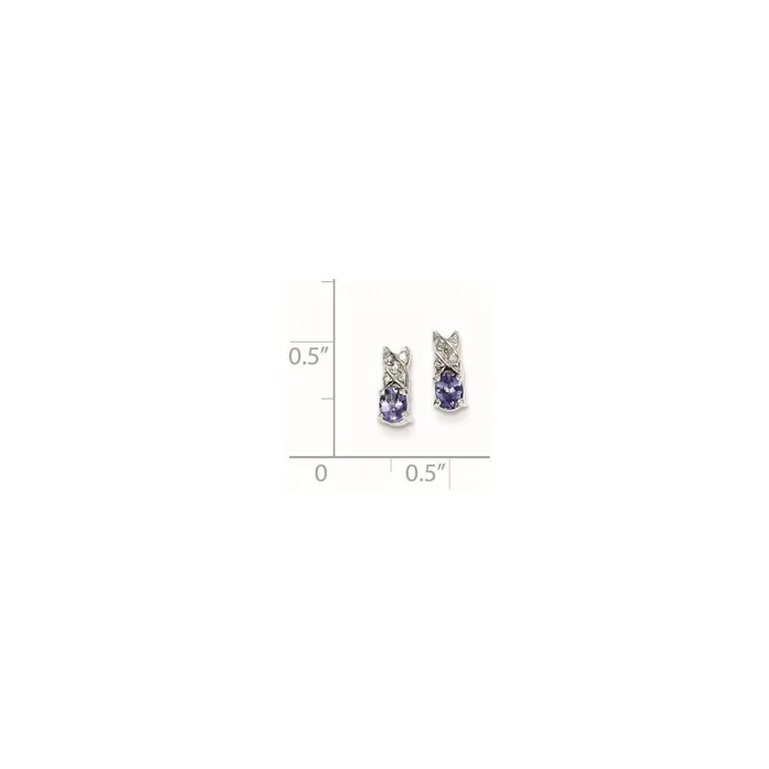 Goldia Earrings Sterling Silver Tanzanite u0026 Diamond Earrings