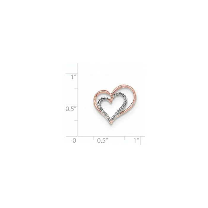 Goldia Necklaces 14K Rose Gold Real Diamond Open Heart Slide Pendant