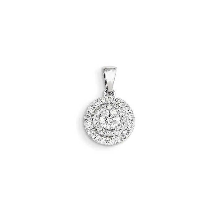 Goldia Necklaces 14k White Gold Real Diamond Halo Pendant