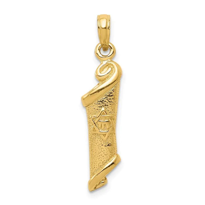 Goldia Necklaces 14k Yellow Gold Torah wStar of David Pendant