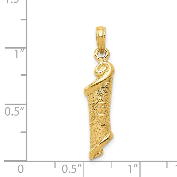 Goldia Necklaces 14k Yellow Gold Torah wStar of David Pendant