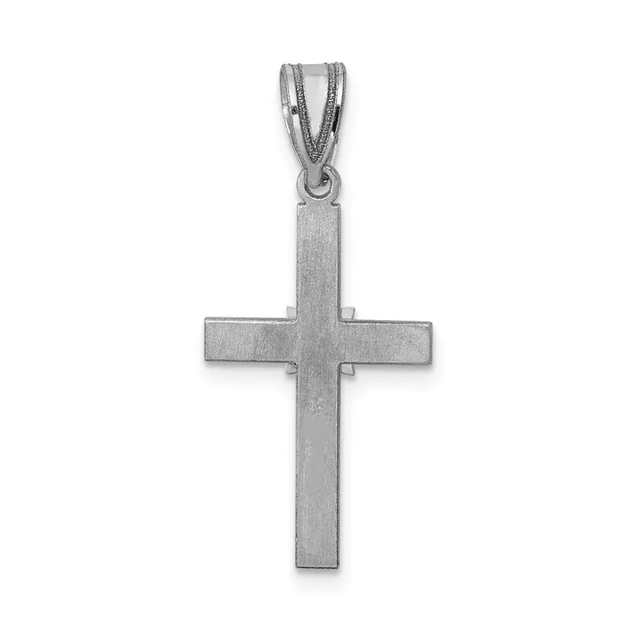 Goldia Necklaces Solid 14k White Gold 01ct Simulated CZ Cross Pendant Goldia Necklaces Solid 14k White Gold 01ct Simulated CZ Cross Pendant