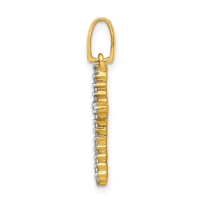 Goldia Necklaces Solid 14k Yellow Gold 16ct Simulated CZ Cross Pendant Goldia Necklaces Solid 14k Yellow Gold 16ct Simulated CZ Cross Pendant
