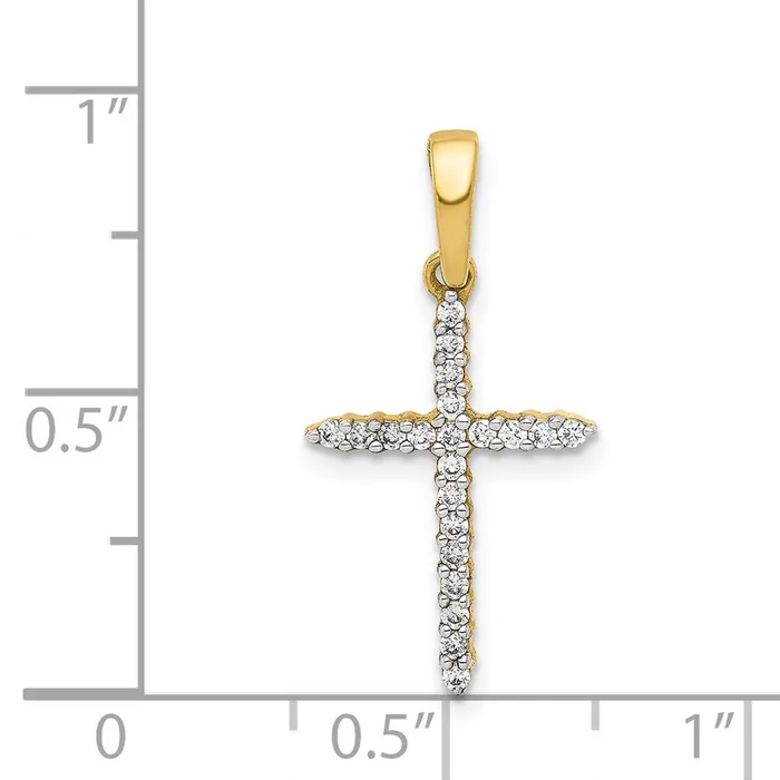 Goldia Necklaces Solid 14k Yellow Gold 16ct Simulated CZ Cross Pendant Goldia Necklaces Solid 14k Yellow Gold 16ct Simulated CZ Cross Pendant