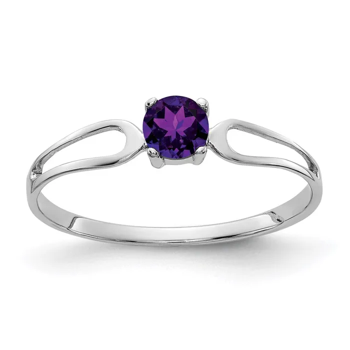 Goldia Rings 14k White Gold 4mm Amethyst ring
