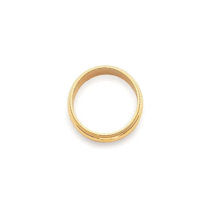 Goldia Rings Solid 10K Yellow Gold 3mm Milgrain HalfRound Wedding MensWomens Wedding Band Ring Size 105