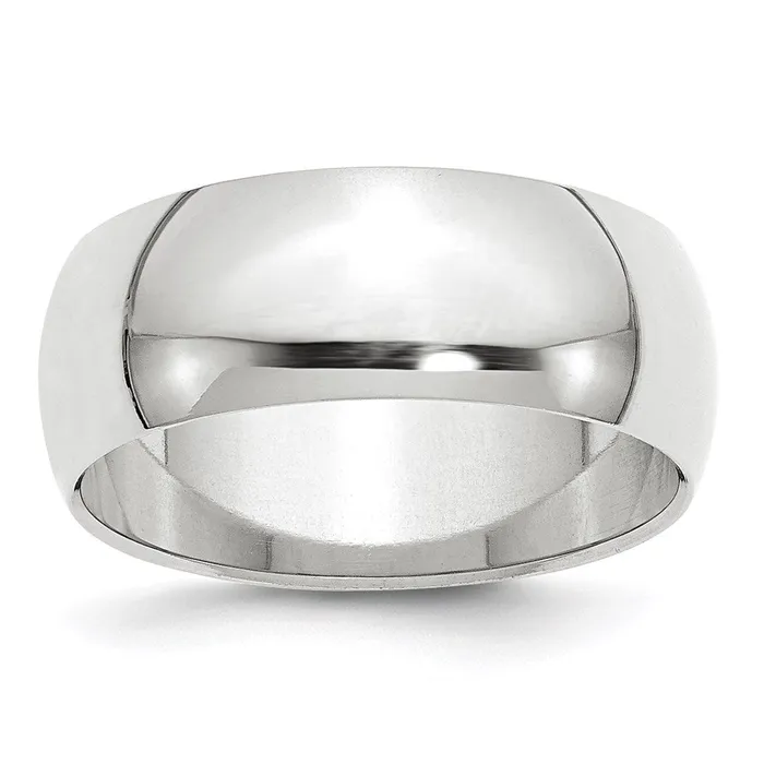Goldia Rings Solid 10K Yellow Gold White Gold 8mm HalfRound MensWomens Wedding Band Ring Size 8 Goldia Rings Solid 10K Yellow Gold White Gold 8mm HalfRound MensWomens Wedding Band Ring Size 8