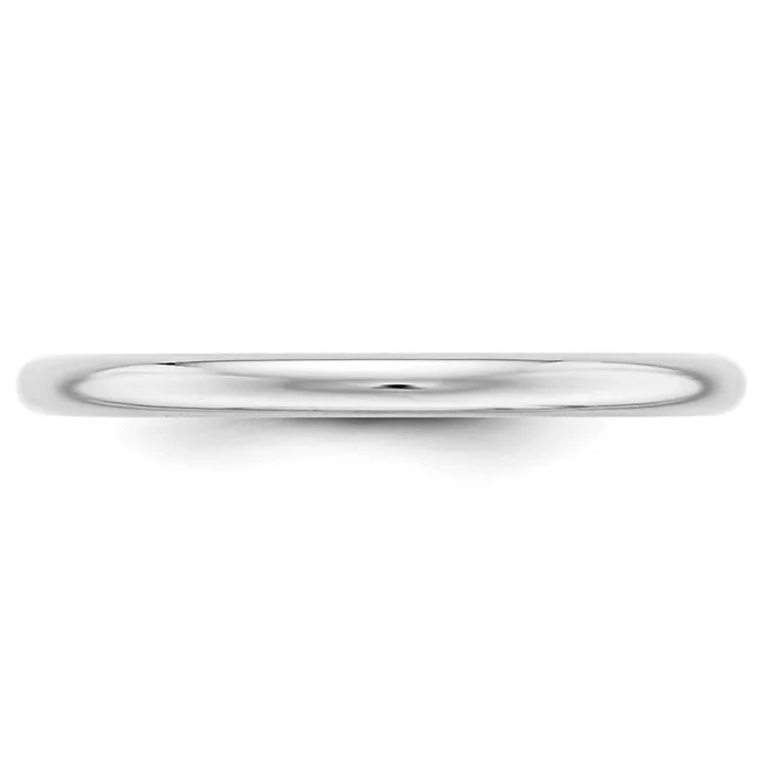 Goldia Rings Solid 14K White Gold 2mm Half Round MensWomens Wedding Band Ring Size 14