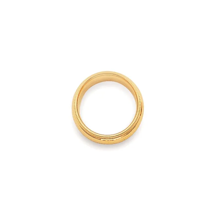 Goldia Rings Solid 14K Yellow Gold 4mm Milgrain Comfort Wedding MensWomens Wedding Band Ring Size 85