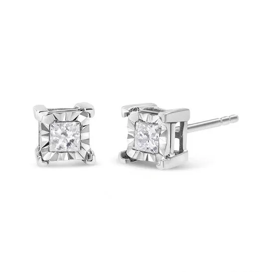 JMS always Earrings Original Haus of Brilliance 925 Sterling Silver 12 Cttw Miracle Set Princesscut Diamond Solitaire Stud Earrings IJ Color SI1SI2 Clarity JMS always Earrings Original Haus of Brilliance 925 Sterling Silver 12 Cttw Miracle Set Princesscut Diamond Solitaire Stud Earrings IJ Color SI1SI2 Clarity