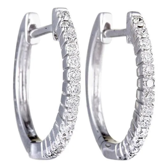 JMS always Earrings Original LB Exclusive 14K White Gold 025 ct Diamond Hoop Earrings JMS always Earrings Original LB Exclusive 14K White Gold 025 ct Diamond Hoop Earrings