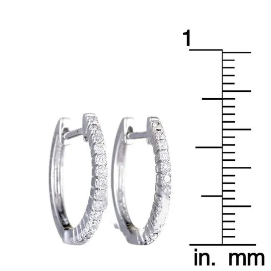 JMS always Earrings Original LB Exclusive 14K White Gold 025 ct Diamond Hoop Earrings JMS always Earrings Original LB Exclusive 14K White Gold 025 ct Diamond Hoop Earrings