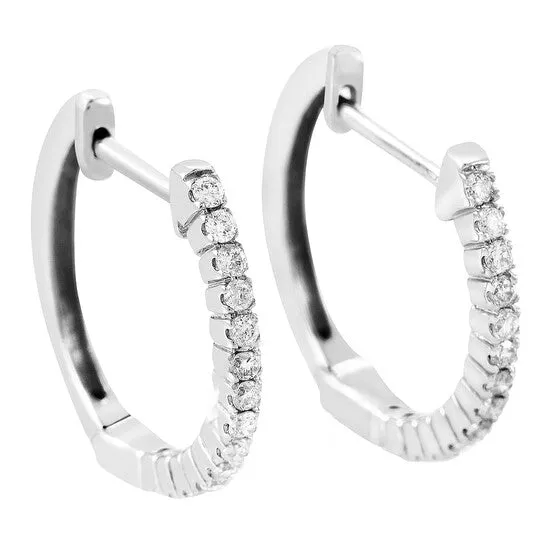 JMS always Earrings Original LB Exclusive 14K White Gold 025 ct Diamond Hoop Earrings JMS always Earrings Original LB Exclusive 14K White Gold 025 ct Diamond Hoop Earrings