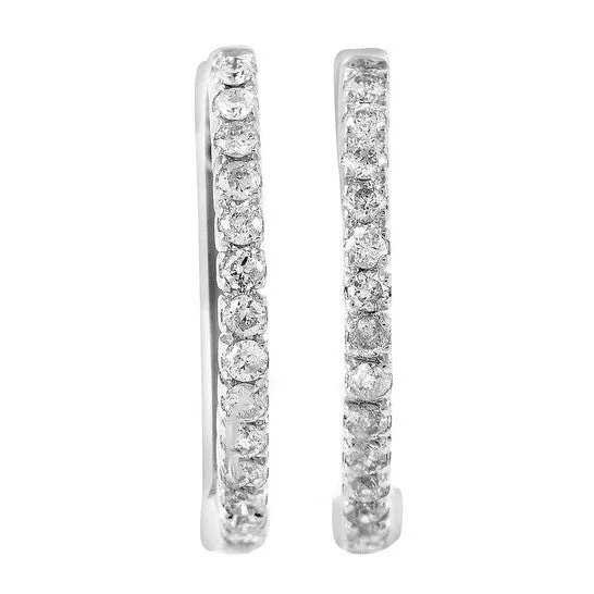 JMS always Earrings Original LB Exclusive 14K White Gold 025 ct Diamond Hoop Earrings JMS always Earrings Original LB Exclusive 14K White Gold 025 ct Diamond Hoop Earrings