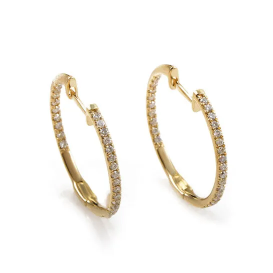 JMS always Earrings Original LB Exclusive 14K Yellow Gold 51 Carat VS1 G Color Diamond Hoop Huggies Earrings JMS always Earrings Original LB Exclusive 14K Yellow Gold 51 Carat VS1 G Color Diamond Hoop Huggies Earrings