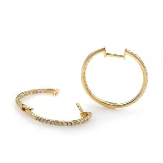 JMS always Earrings Original LB Exclusive 14K Yellow Gold 51 Carat VS1 G Color Diamond Hoop Huggies Earrings JMS always Earrings Original LB Exclusive 14K Yellow Gold 51 Carat VS1 G Color Diamond Hoop Huggies Earrings
