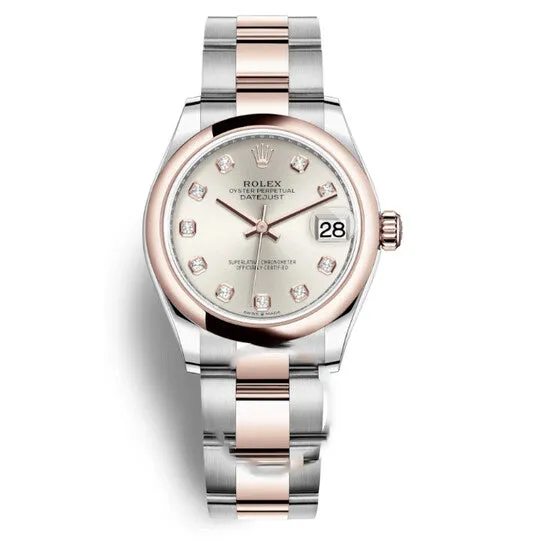 JMS always Earrings Original Rolex Datejust 31 Silver Diamond Dial Automatic Ladies Steel and 18kt Everose Gold Oyster Watch 278241SDO JMS always Earrings Original Rolex Datejust 31 Silver Diamond Dial Automatic Ladies Steel and 18kt Everose Gold Oyster Watch 278241SDO