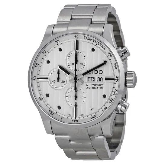 JMS always Original Mido Multifort Chronograph Silver Dial Stainless Steel Mens Watch M0056141103100 Bracelets
