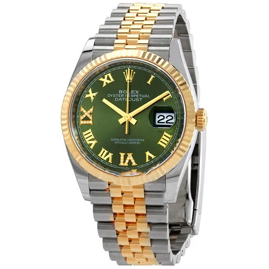 JMS always Original Rolex Datejust 36 Olive Green Diamond Dial Mens Stainless Steel and 18kt Yellow Gold Jubilee Watch 126233GNRDJ Earrings JMS always Original Rolex Datejust 36 Olive Green Diamond Dial Mens Stainless Steel and 18kt Yellow Gold Jubilee Watch 126233GNRDJ Earrings