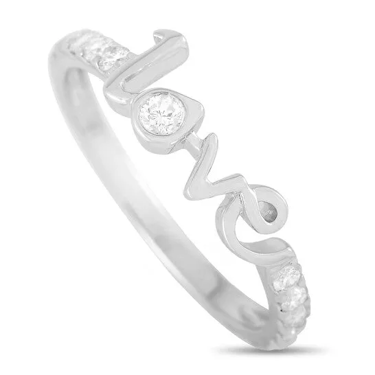 JMS always Rings Original LB Exclusive 14K White Gold 025ct Diamond Love Ring