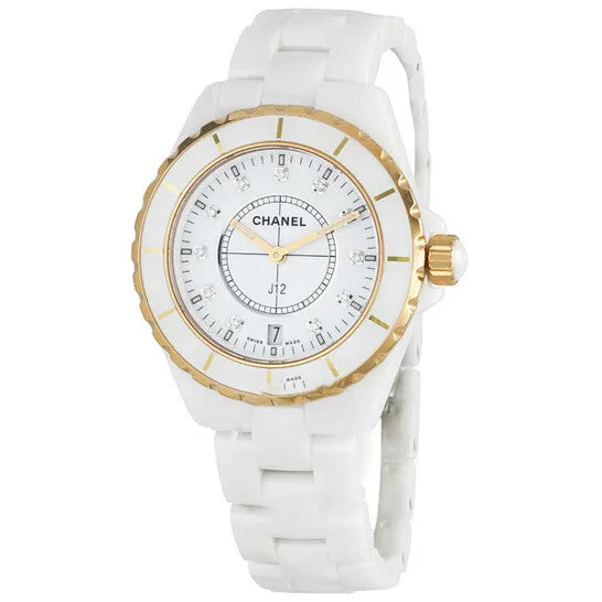 JMS always Watches Original Chanel J12 White Ceramic Diamond Unisex Watch H2180