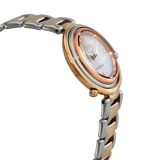 JMS always Watches Original Citizen Eco Diamond Mother of Pearl Dial Ladies Watch EM065488D