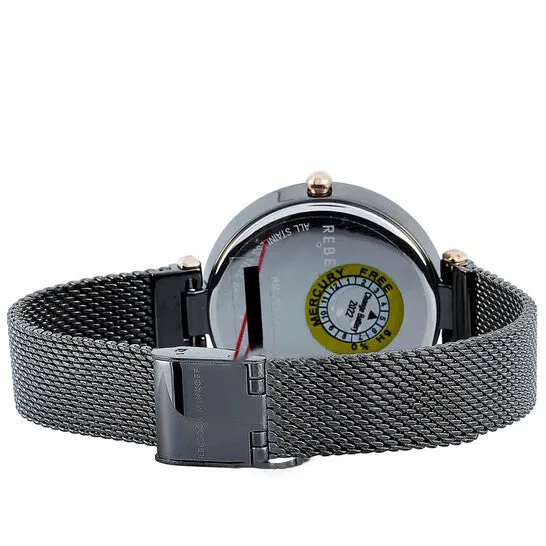 JMS always Watches Original Rebecca Minkoff Nina Quartz Crystal Black Dial Ladies Watch 2200302
