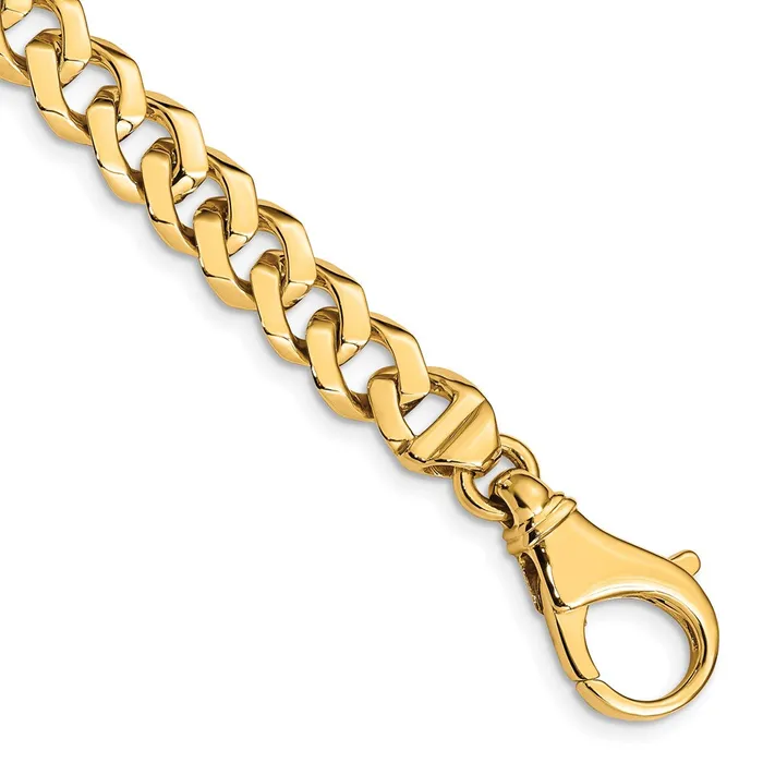 MDS Solid 14K Yellow Gold 22 inch 8mm Hand Polished Fancy Link with Fancy Lobster Clasp Chain Necklace Necklaces MDS Solid 14K Yellow Gold 22 inch 8mm Hand Polished Fancy Link with Fancy Lobster Clasp Chain Necklace Necklaces