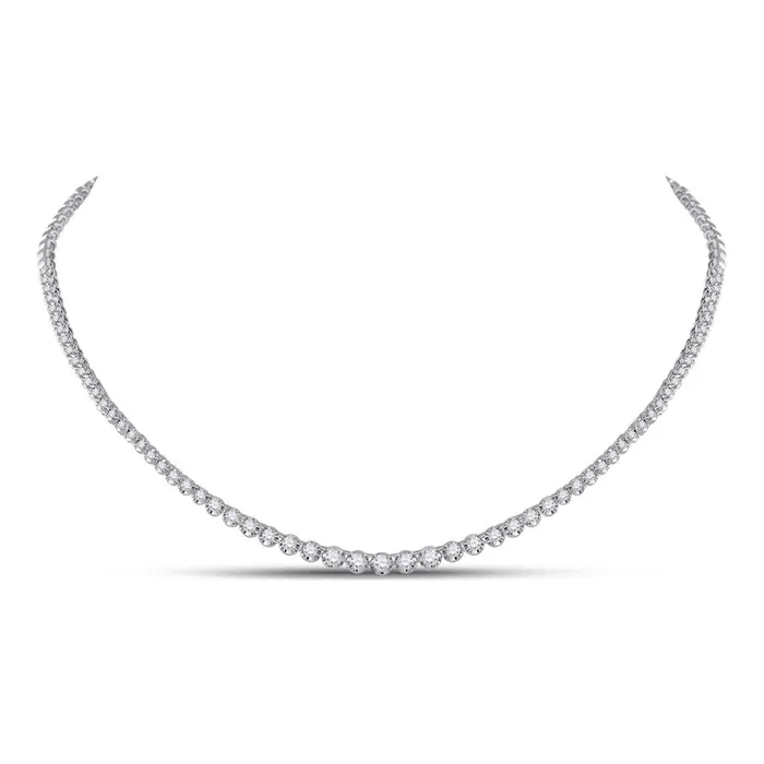 Necklaces 14k White Gold Round Diamond Graduated Fashion Necklace 2 Cttw gndatlanta Necklaces 14k White Gold Round Diamond Graduated Fashion Necklace 2 Cttw gndatlanta