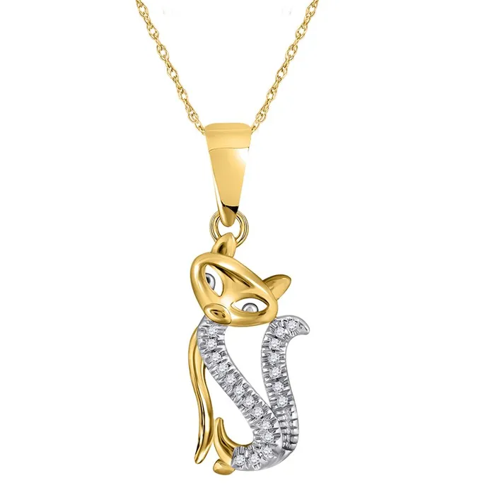 Necklaces gndatlanta 10k Yellow Gold Round Diamond Kitty Cat Animal Pendant 120 Cttw Necklaces gndatlanta 10k Yellow Gold Round Diamond Kitty Cat Animal Pendant 120 Cttw