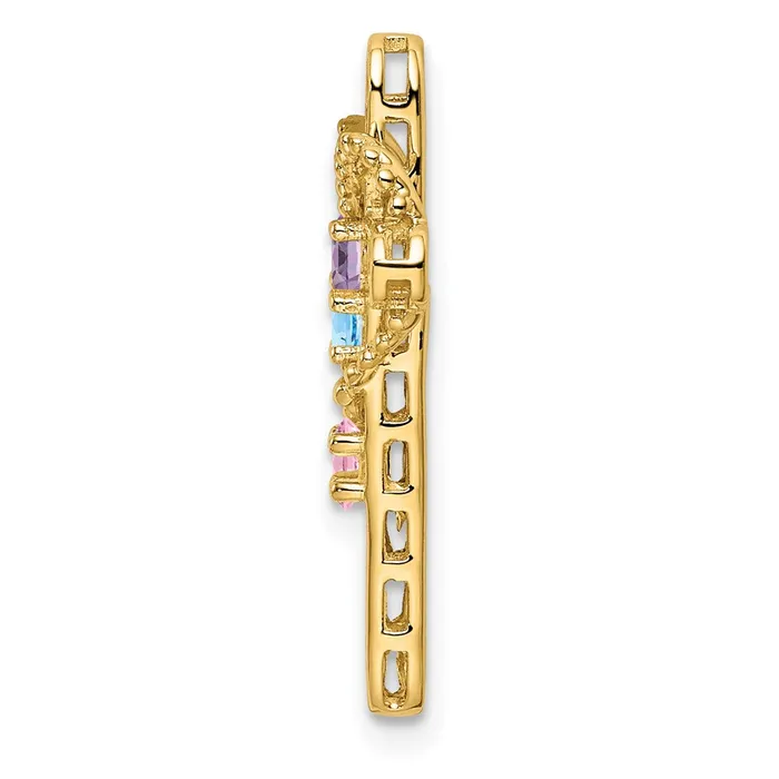 Necklaces Goldia 14k Genuine 3 Stone Mothers Cross Pendant